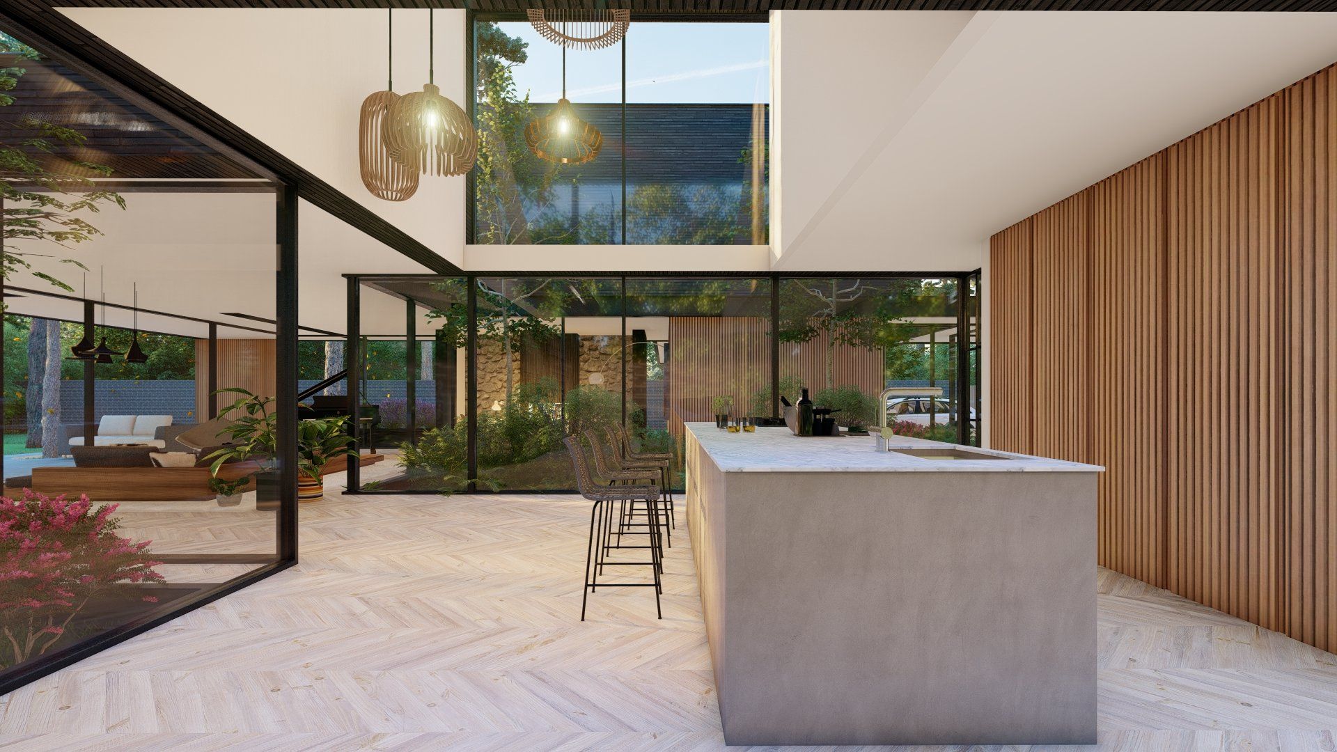 Ontwerp, Duurzame woning, De architecten van Nu, villa in het bos, Huizenhoog, houtbouw, CLT, HSB, Schijndel, vught