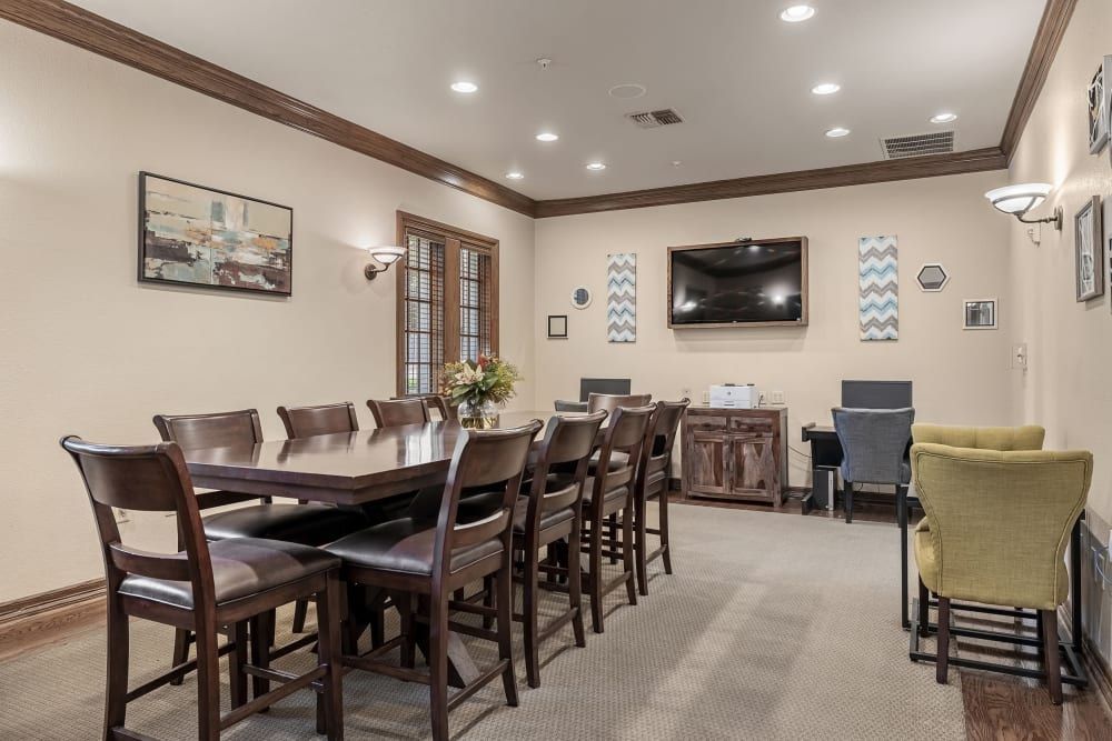 Business center at Marquis at Waterview in Richardson, TX.