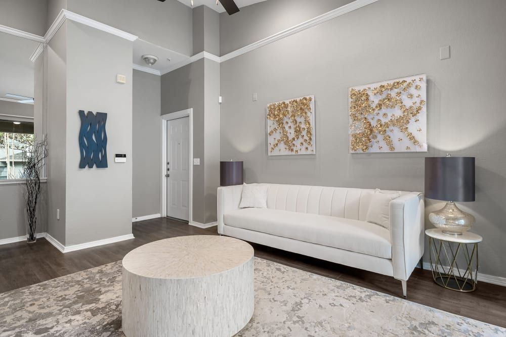 Living room at Marquis at Waterview in Richardson, TX.