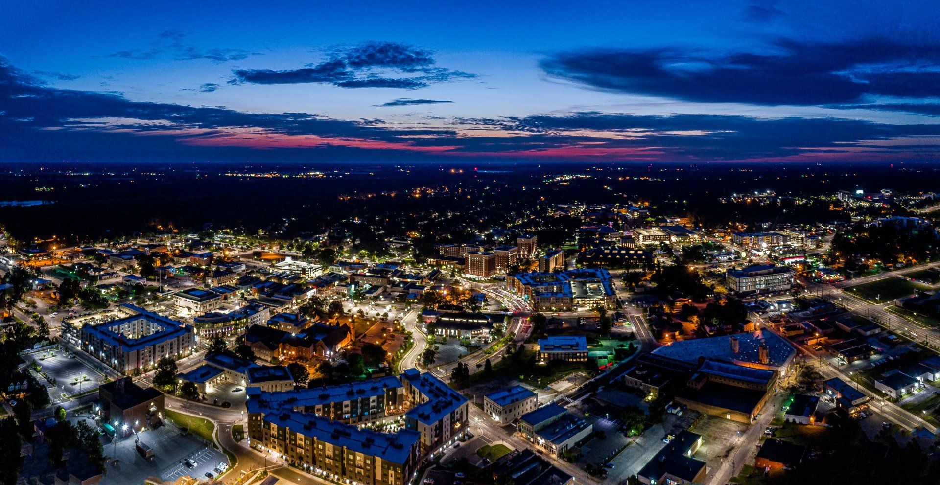 aerial view of uptown Greenville NC