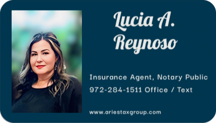 Lucia a. reynoso is an insurance agent and notary public