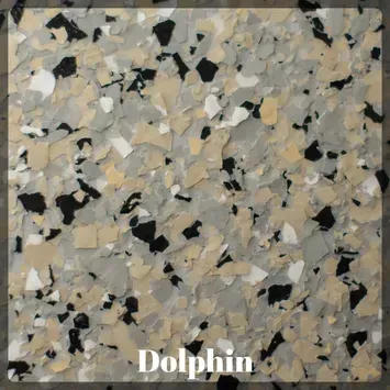 A close up of a dolphin colored floor