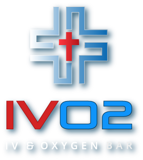 A logo for ivo2 iv & oxygen bar