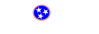 Blue circular badge with three white stars and a red border on a white background