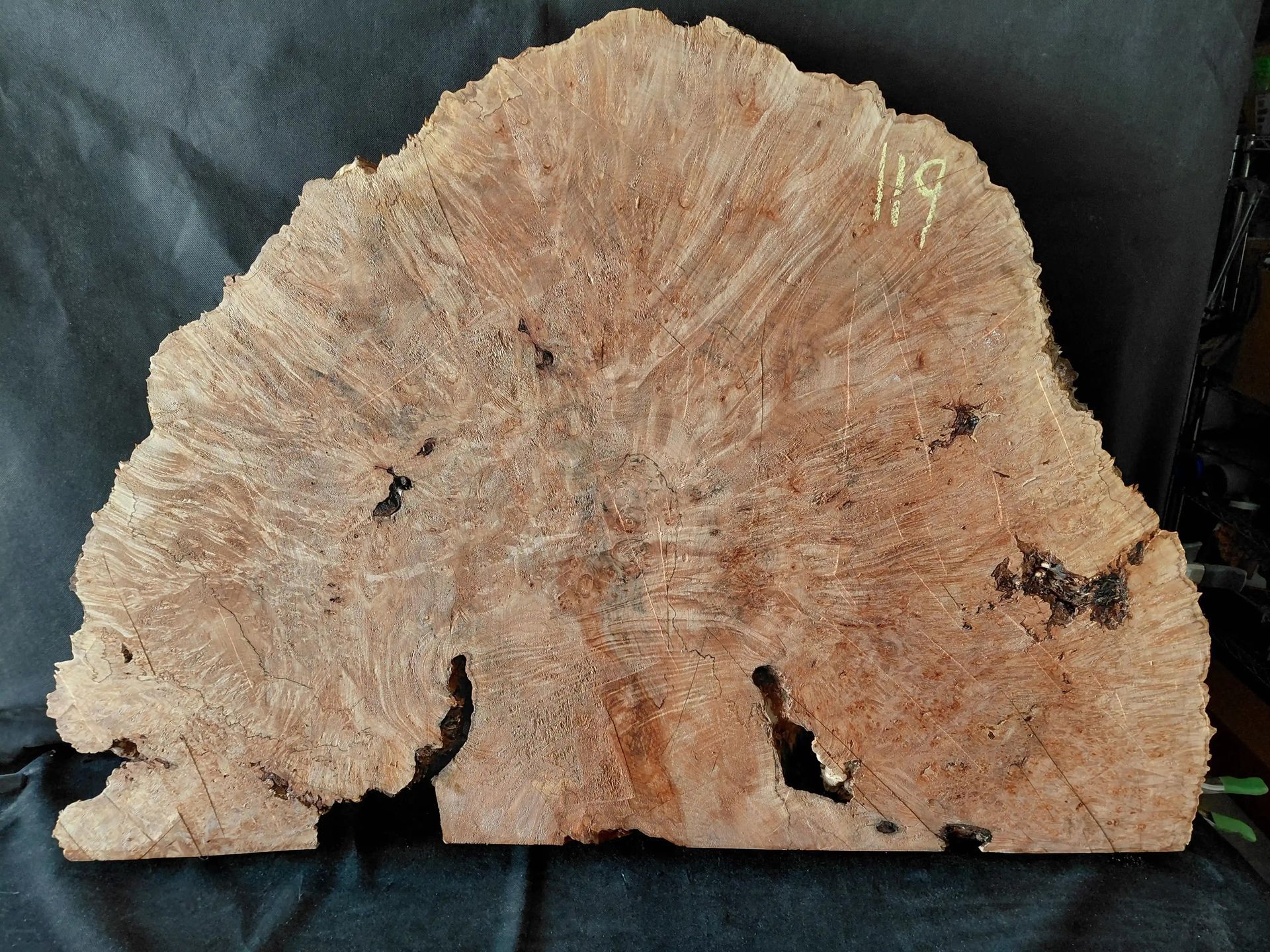 Maple Burl Slab (Roughly Planed) 
(Uneven Surface) 
46
