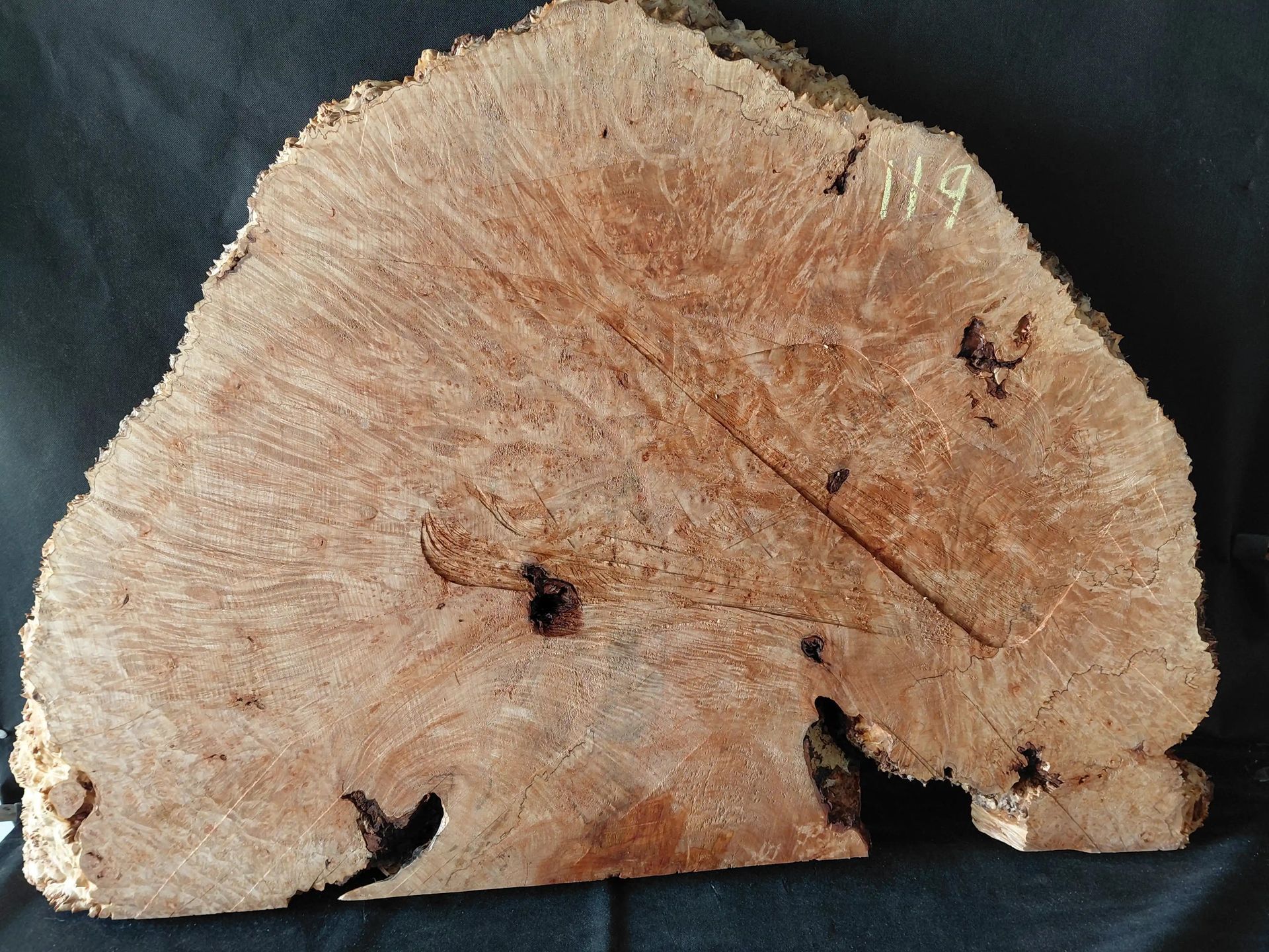 Maple Burl Slab (Roughly Planed) 
(Uneven Surface) 
46