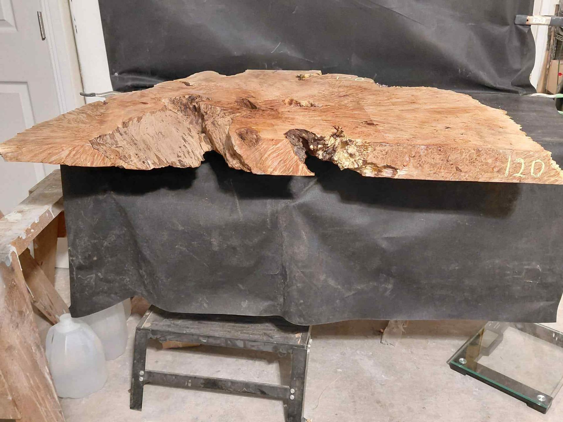 Maple Burl Slab (Roughly Planed, Only Flat 1 Side)
46