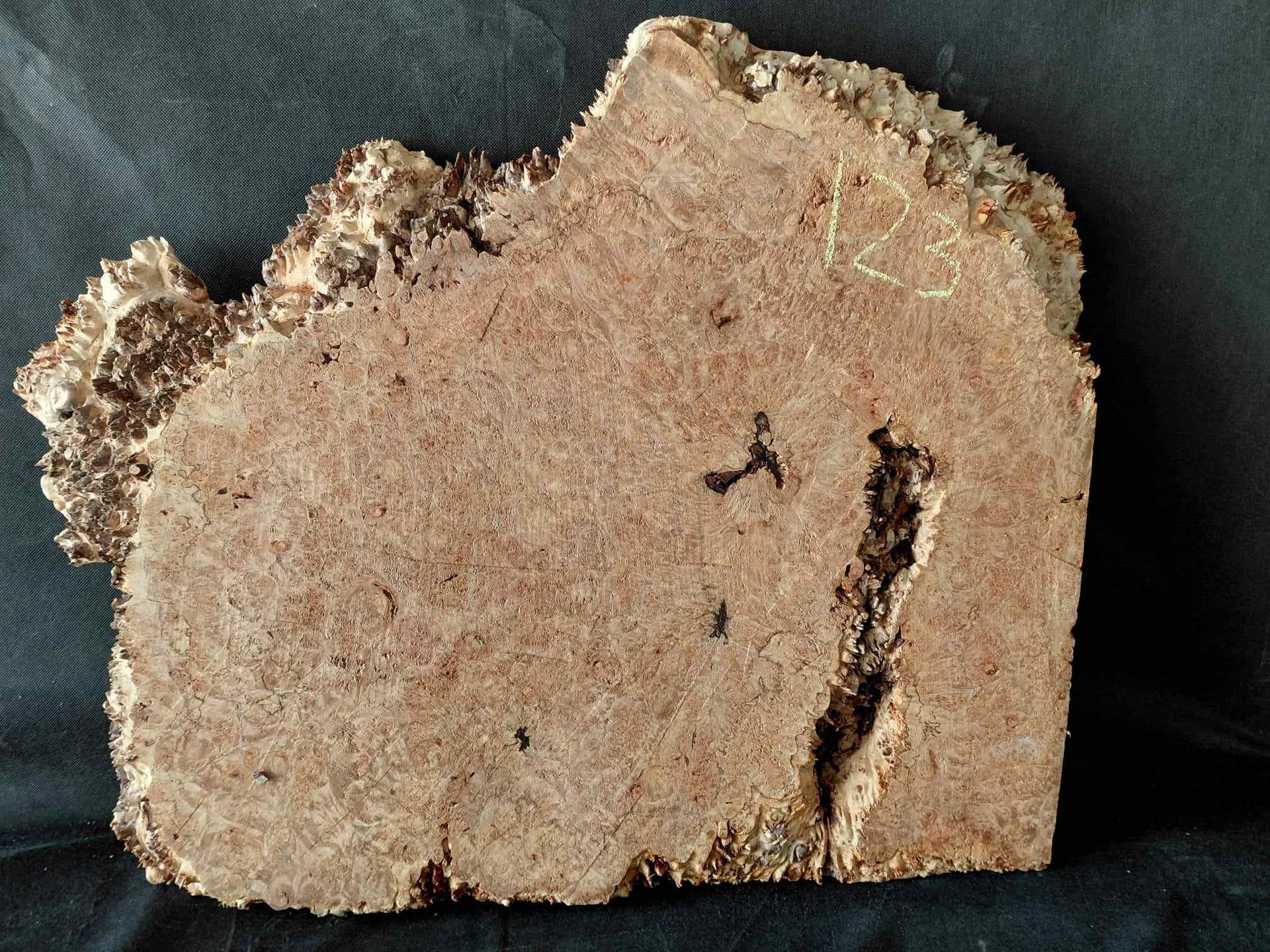 Maple Burl Slab (Roughly Planed, Flat Surface) 
25