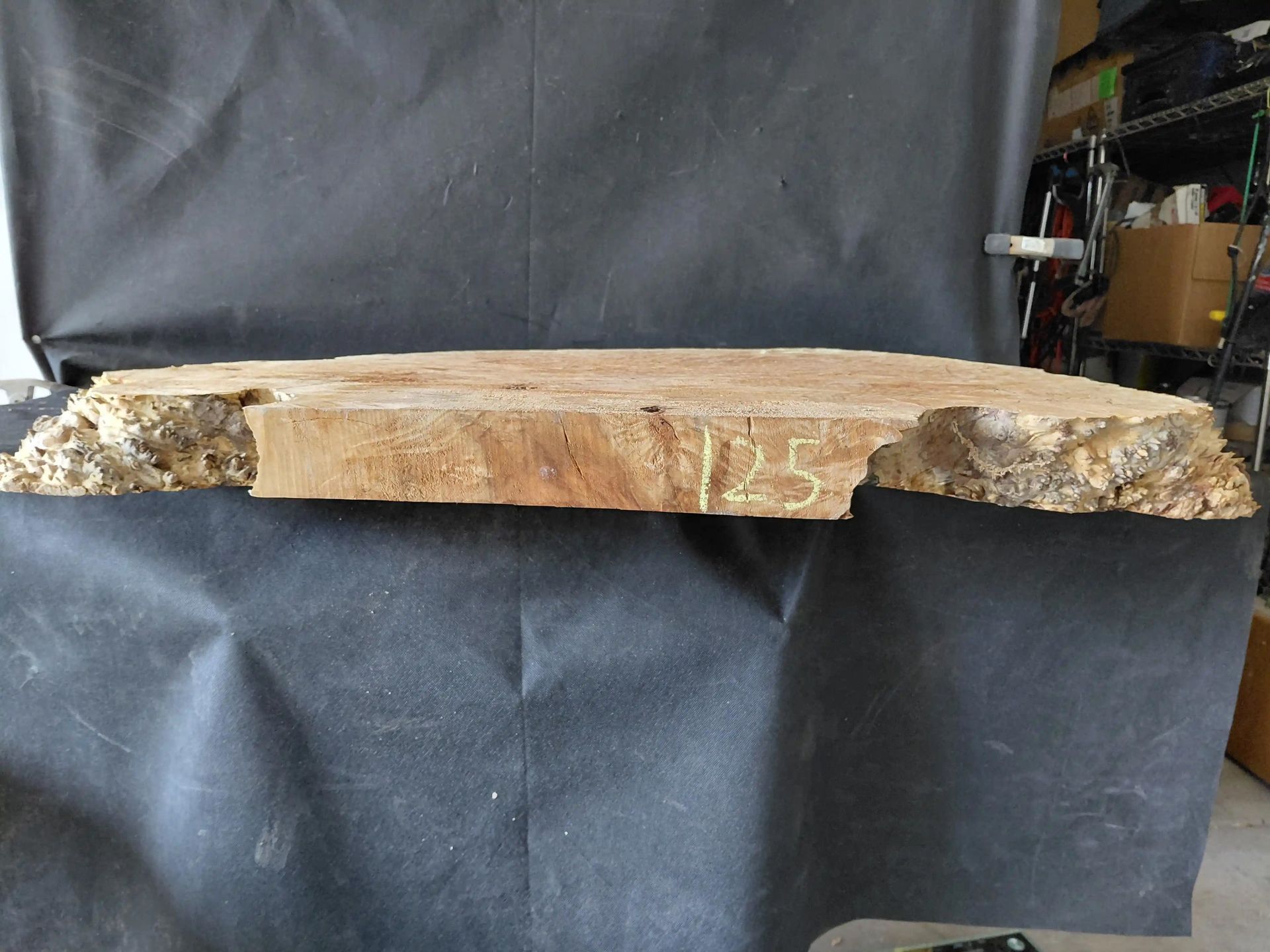 Maple Burl Slab (Roughly Planed, Flat Surface) 
37