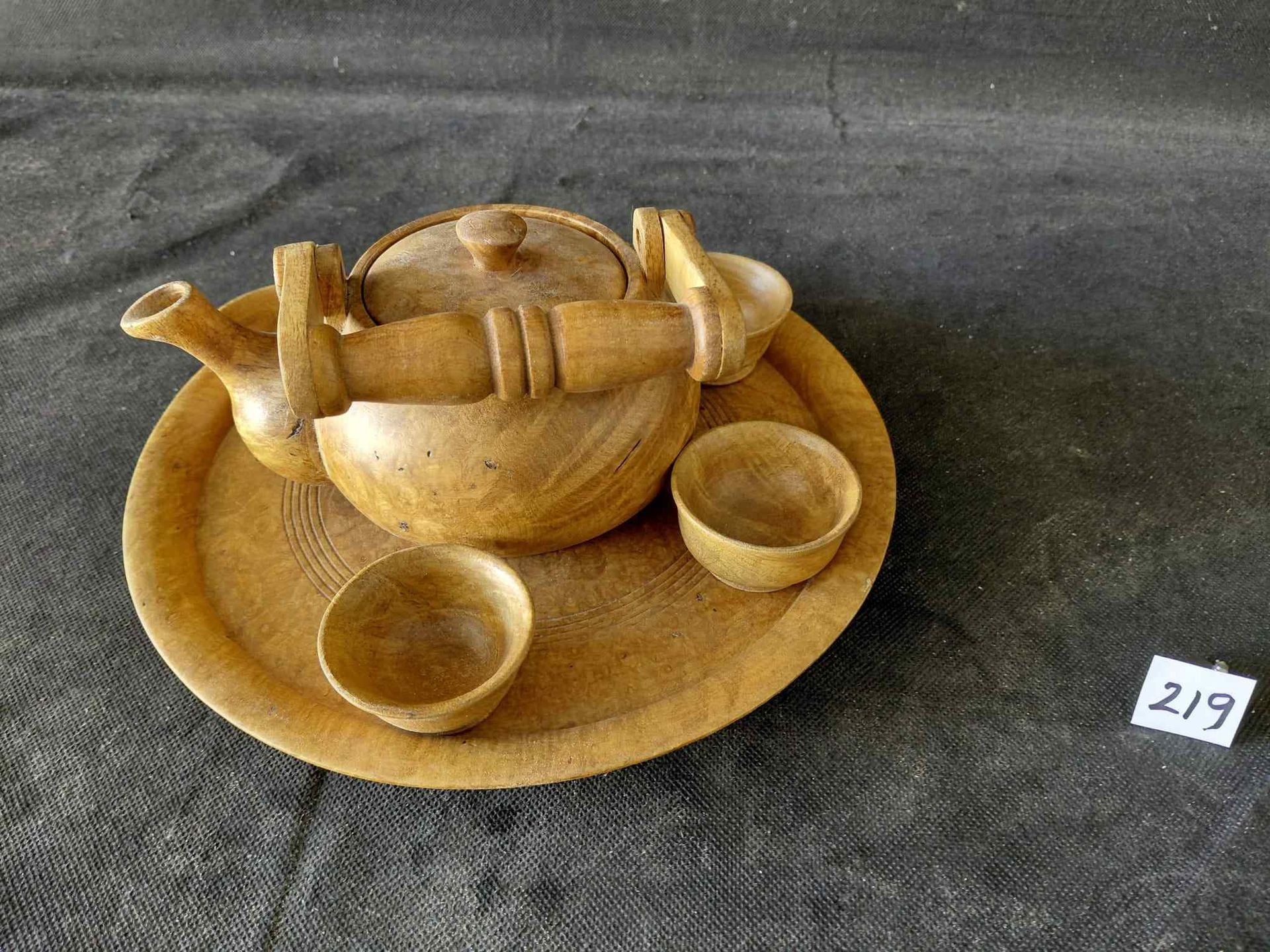 Camphor Burl Tea Set 
9