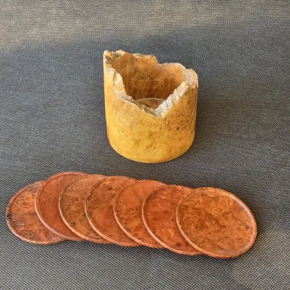 Amboyna Burl Coaster Set 
3