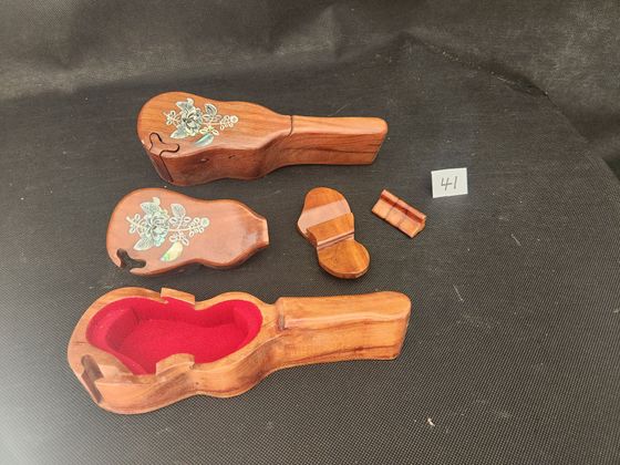 Rosewood Guitar Puzzle Jewelry Box 
4