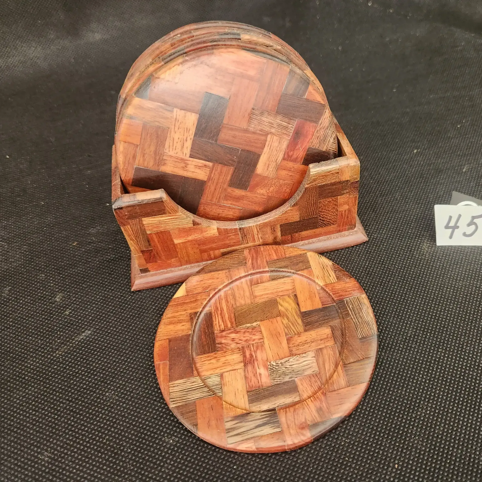 Parquet Rosewood Coaster Set 
4