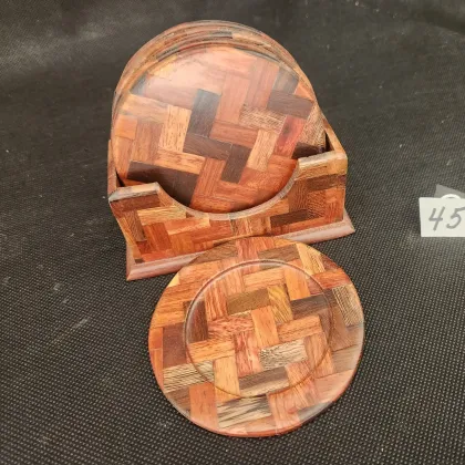 Parquet Rosewood Coaster Set 
4