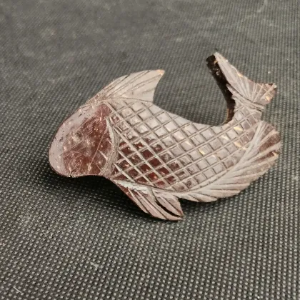 Coconut Shell Barrette 
3.5