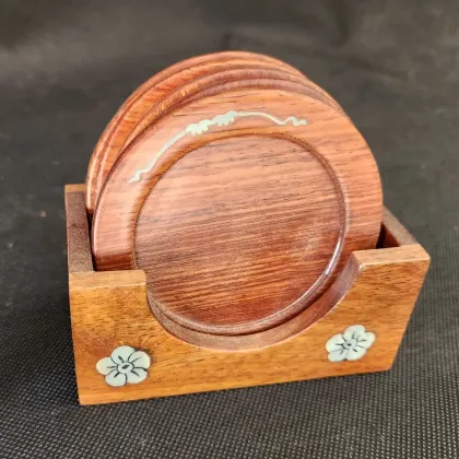 Rosewood Coaster Set 
4.5