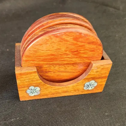 Rosewood Coaster Set 
4.5