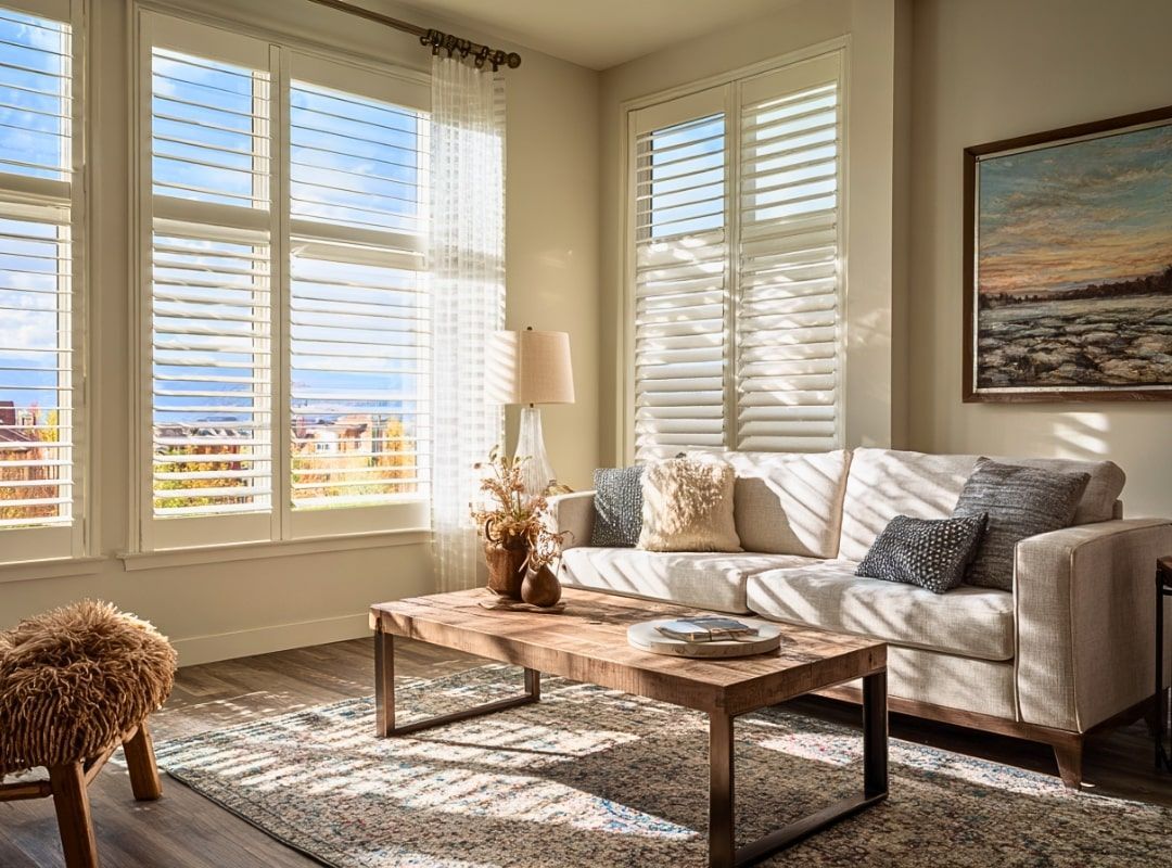 plantation shutters for living room