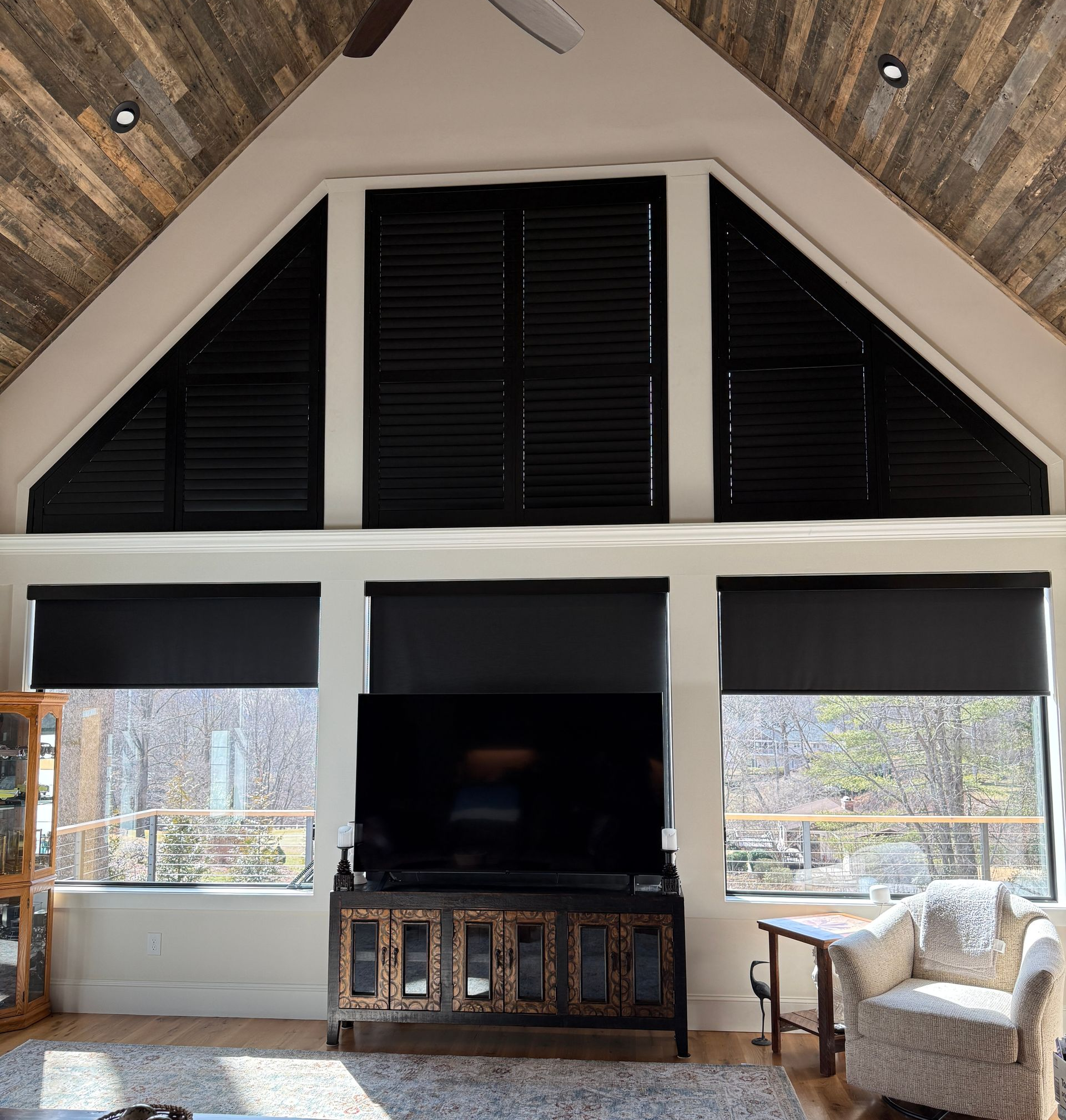 Blackout honeycomb shades installed by Love Is Blinds NC in Asheville