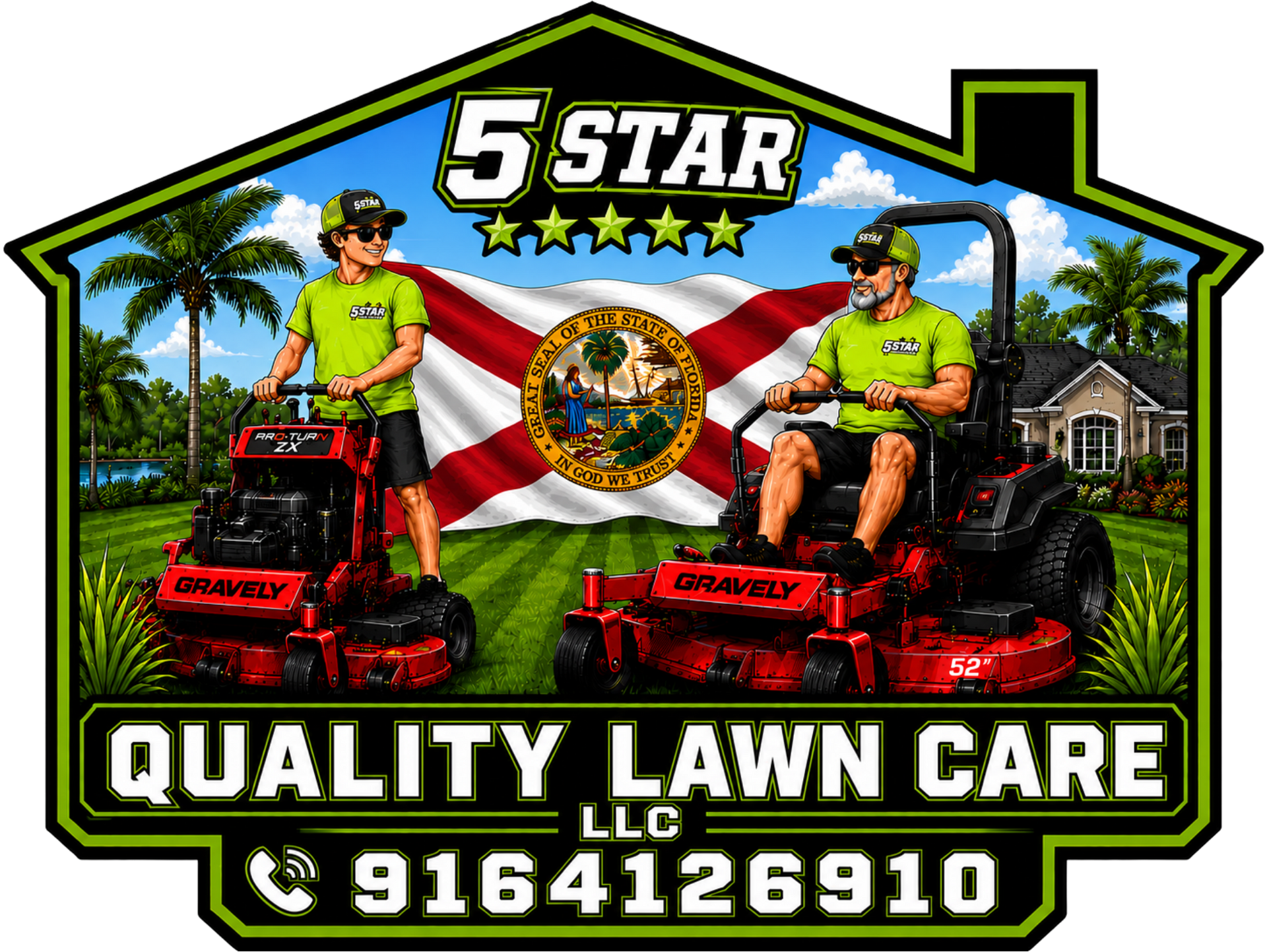 Five Star Quality Lawn Care Logo