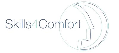 Het logo voor skills 4 comfort is een tekening van het hoofd van een persoon.