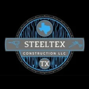 Logo for Steeltex Construction LLC; blue and gray with a Texas outline and construction tools.