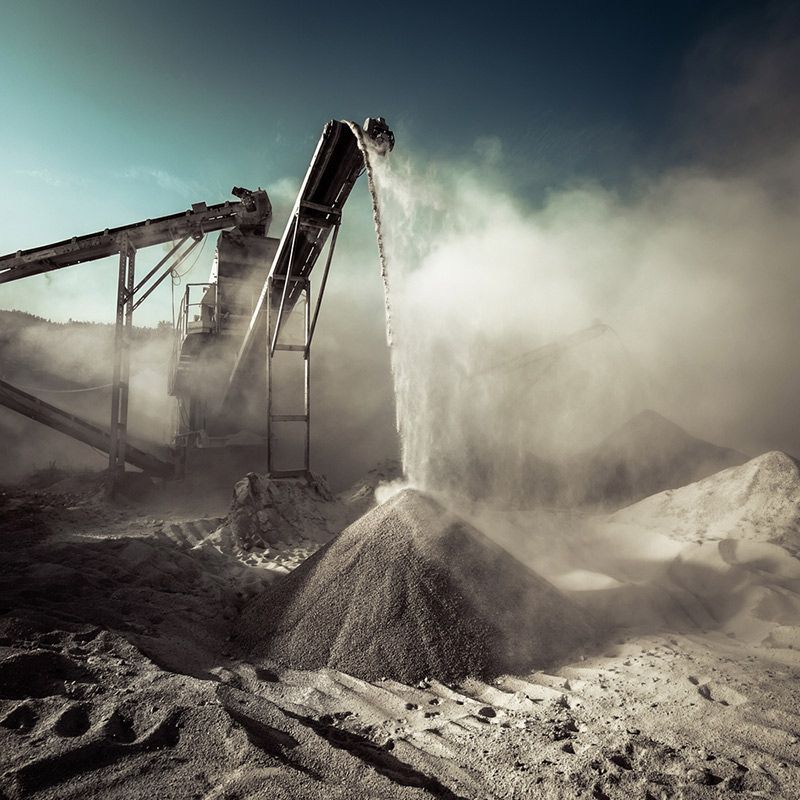 Conveyor Belt Is Pouring Sand Into A Pile — Ian Brown Sand Supplies and Tipper Hire In Wauchope, NSW