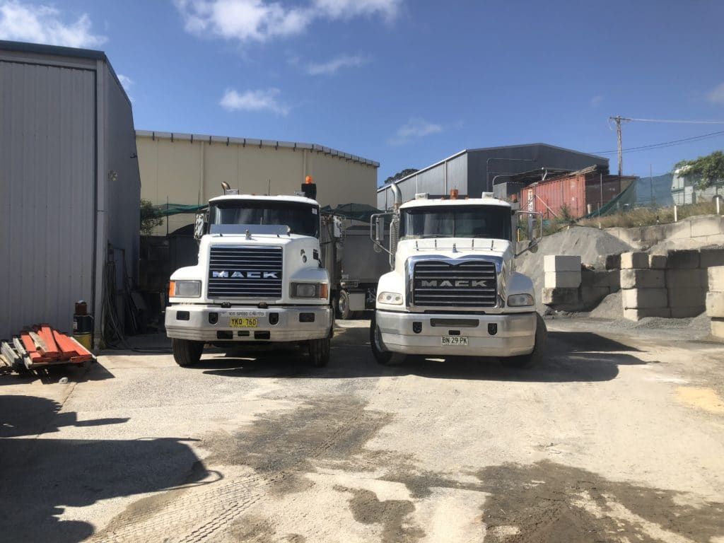 Two trucks Supplying Sand and other products  — Ian Brown Sand Supplies and Tipper Hire In Port Macquarie, NSW