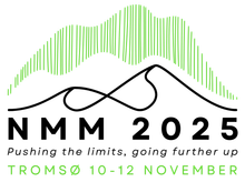 A logo for nmm 2025 pushing the limits going further up