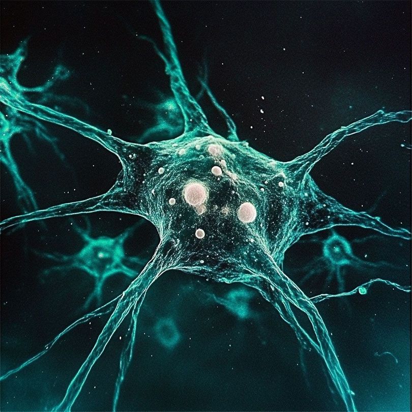 A computer generated image of a nerve cell