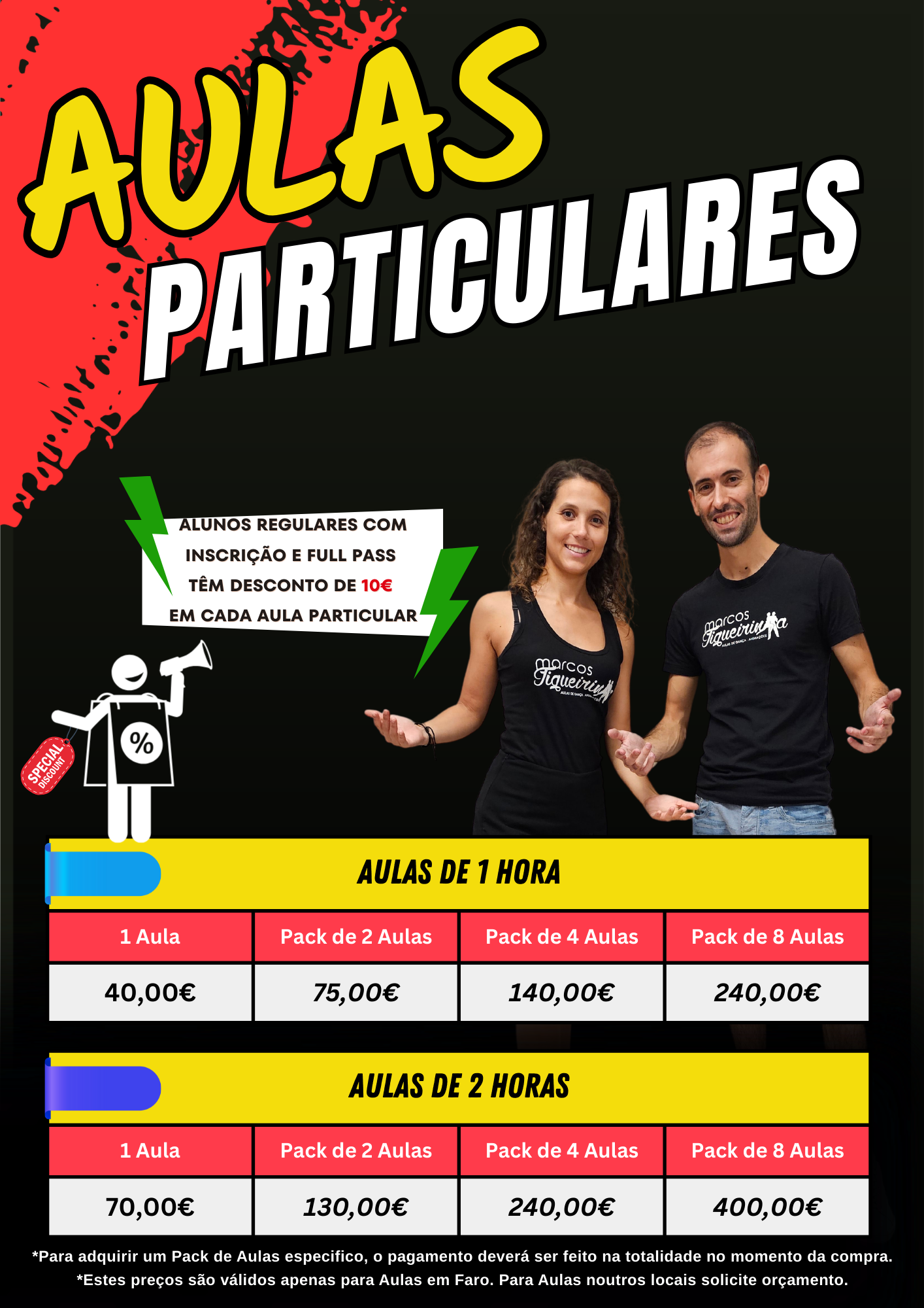 Preçário Aulas de Dança privadas