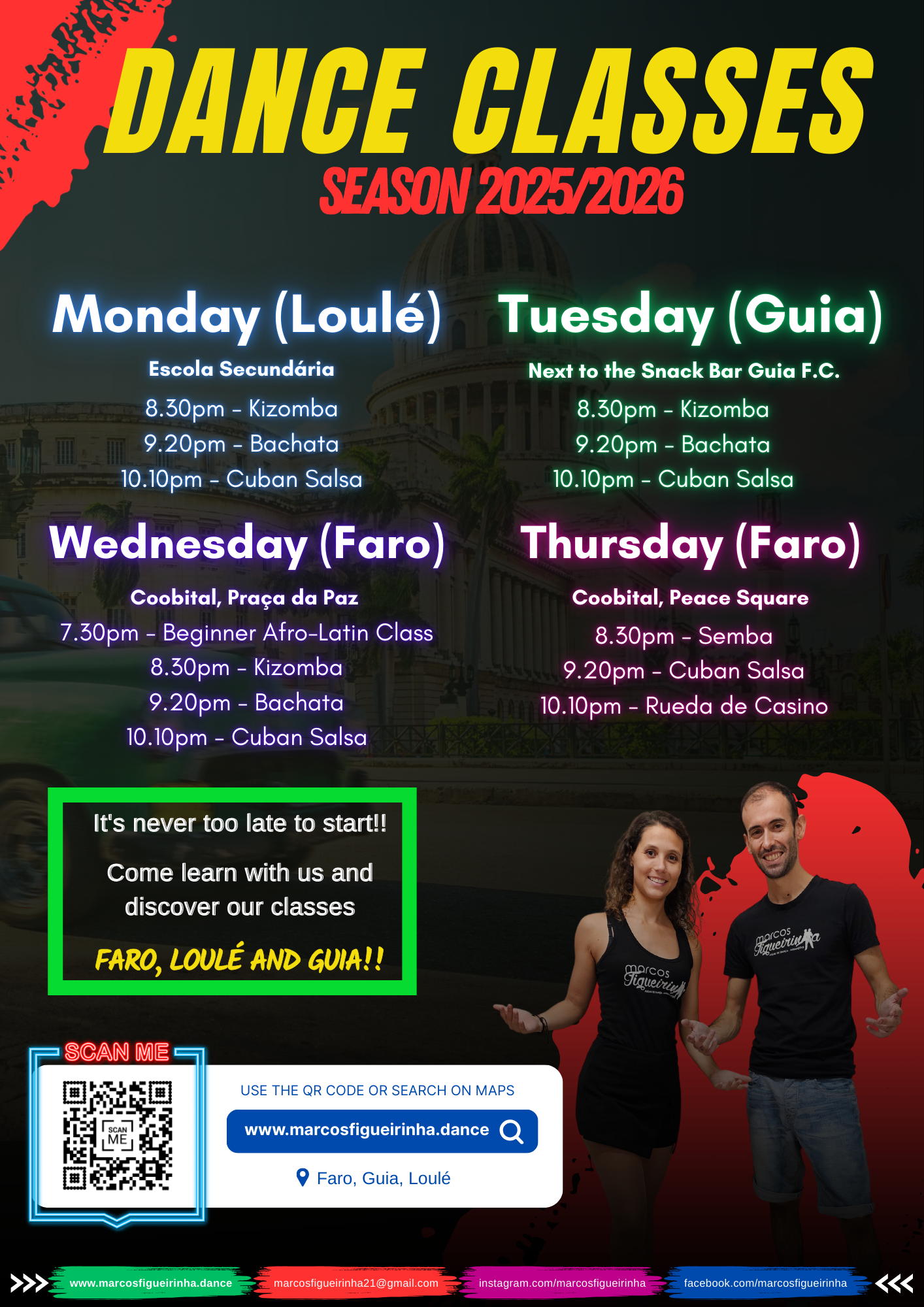 Dance schedule 2025