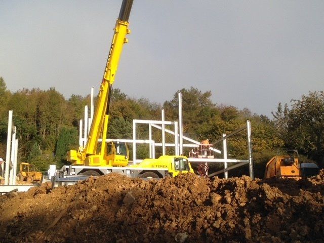 Steel framework for new build by RTB construction in Cheltenham