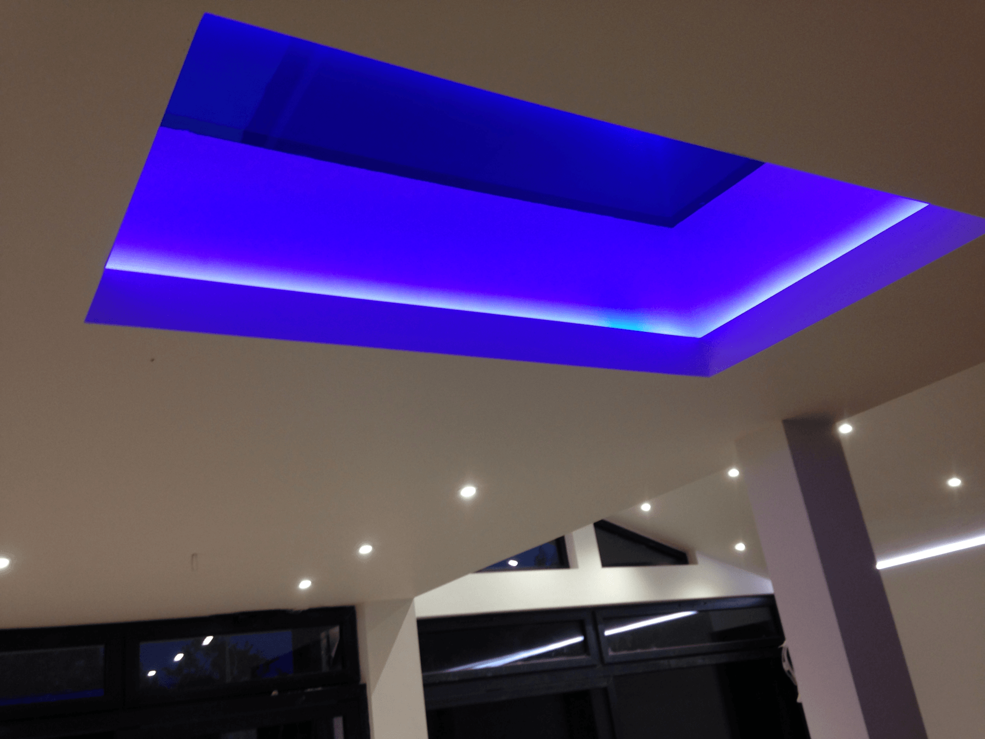 kitchen skylight with built in LED lights  by RTB construction in Cheltenham