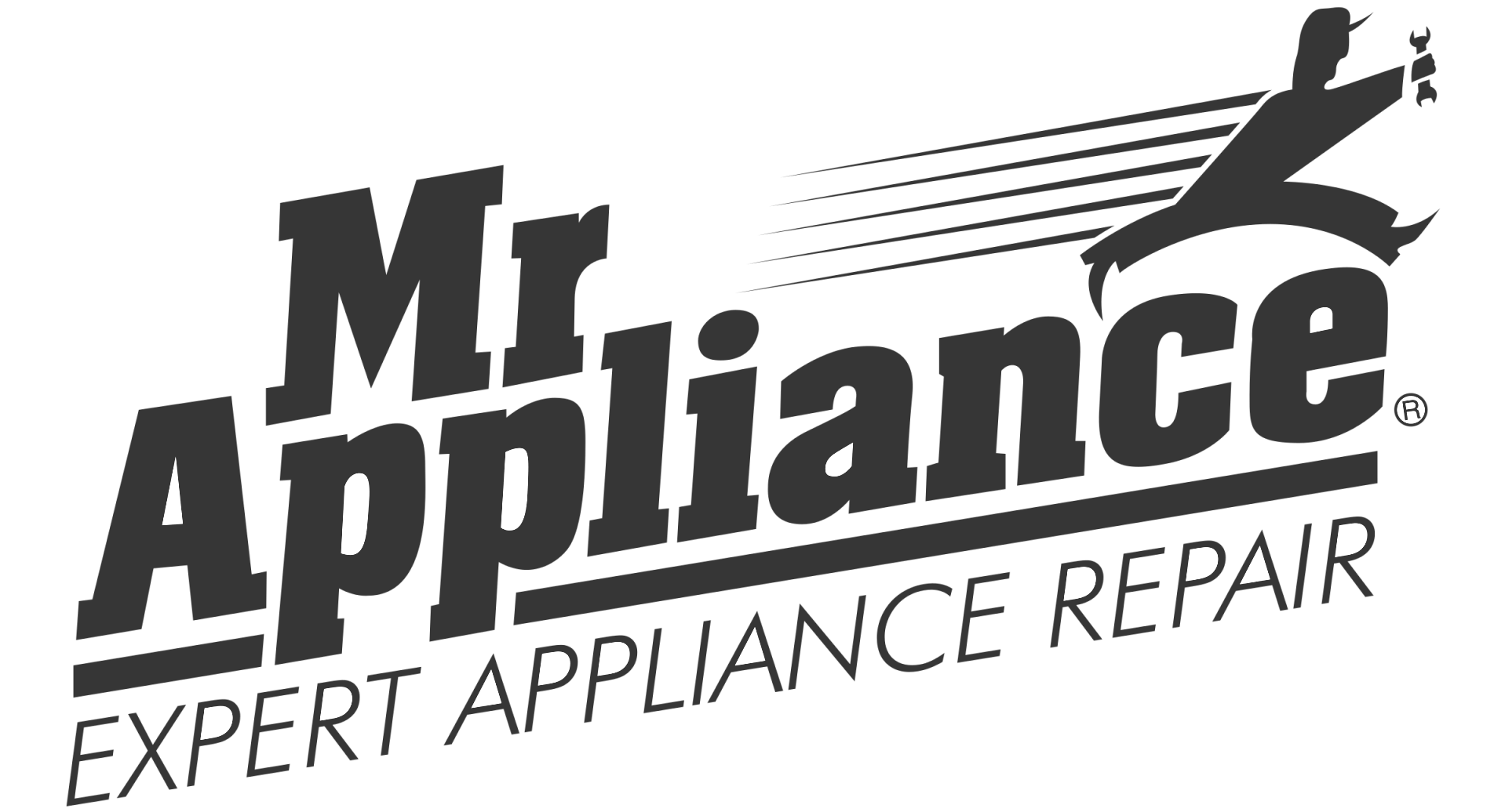A black and white logo for mr. appliance expert appliance repair