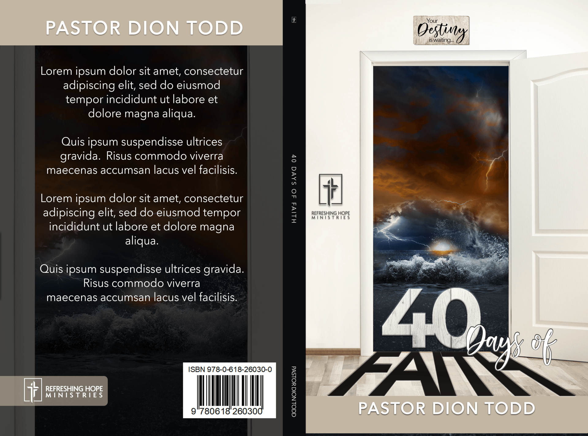 A book cover for 40 days of faith by pastor dion todd