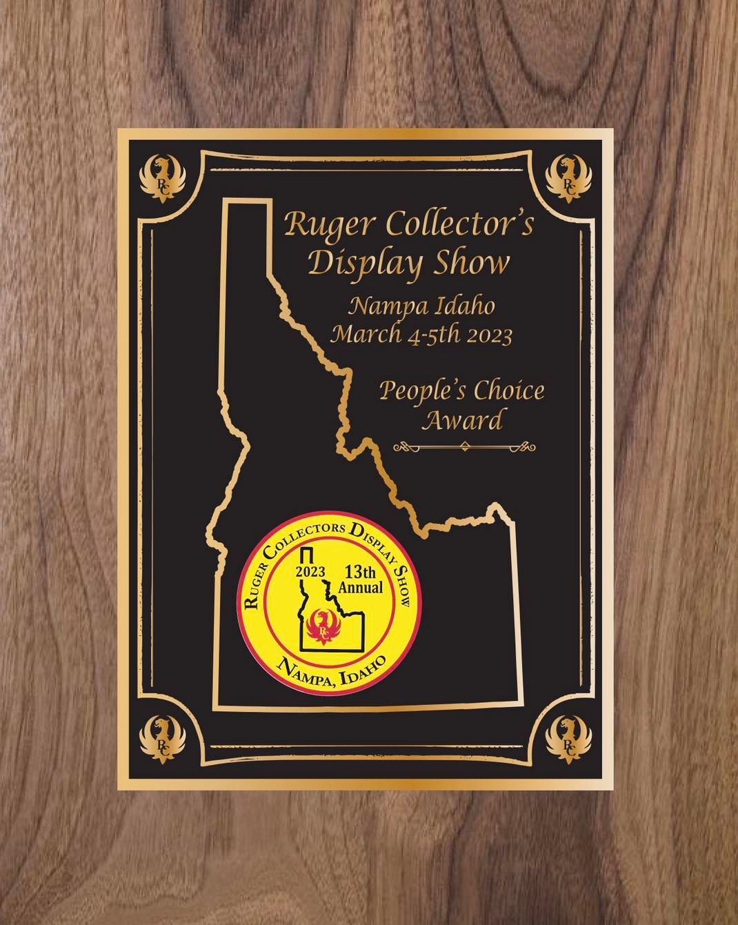 A plaque for the roger collector 's display show