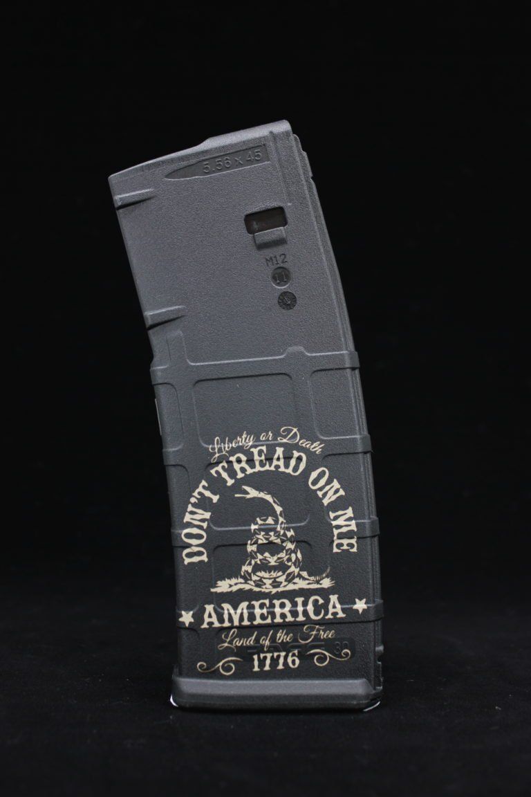 A magazine with the words `` do n't tread on me '' on it