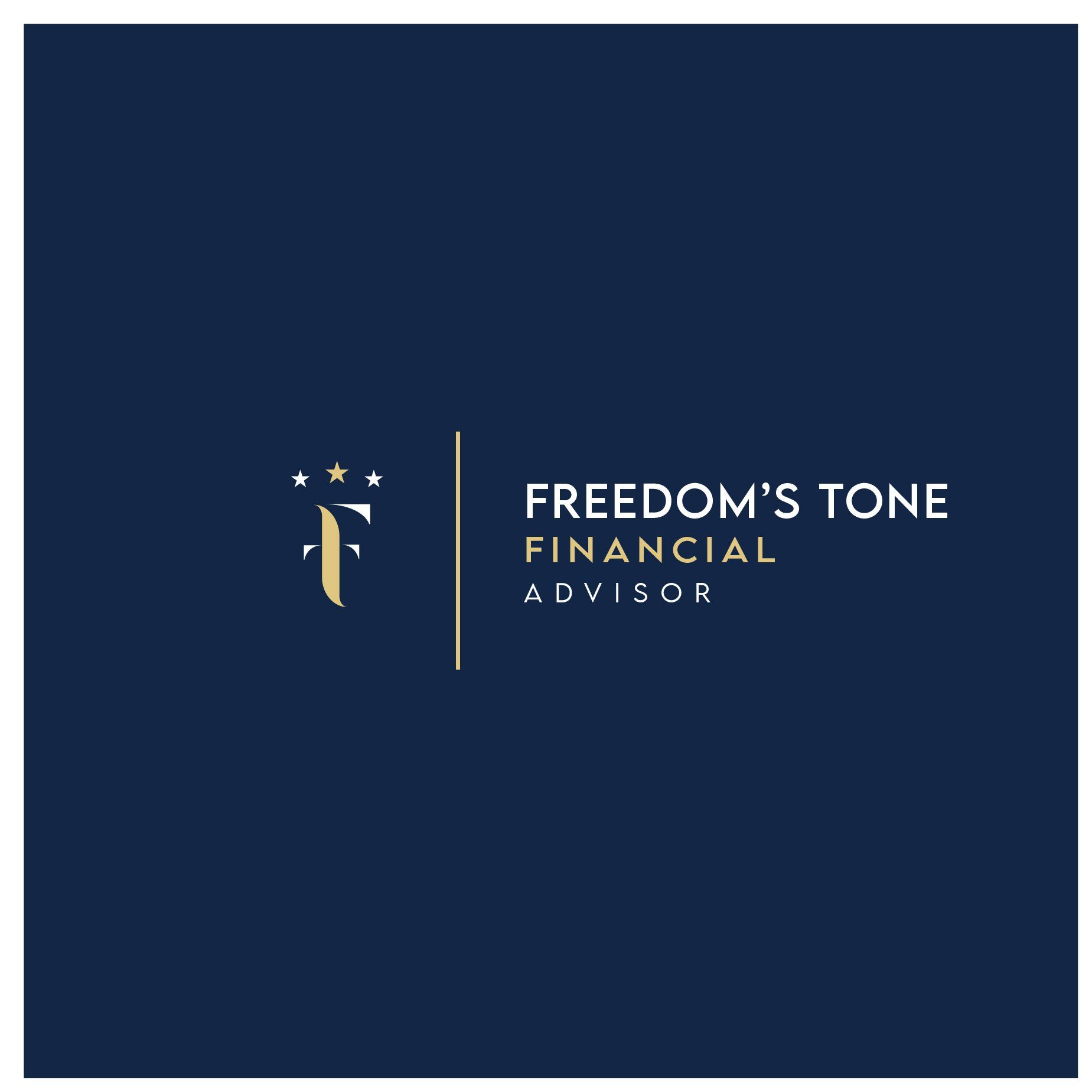 Freedom 's tone financial advisor logo on a blue background