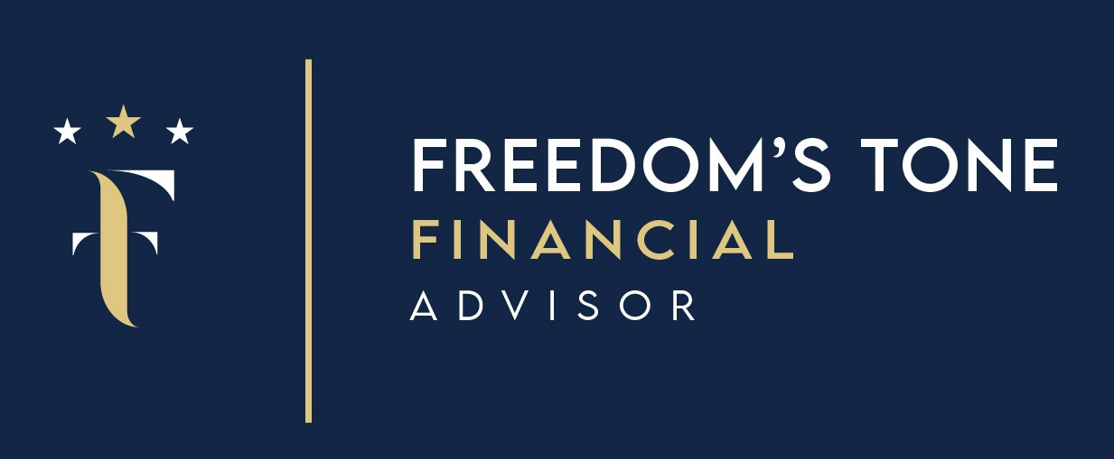 Freedom 's tone financial advisor logo on a blue background