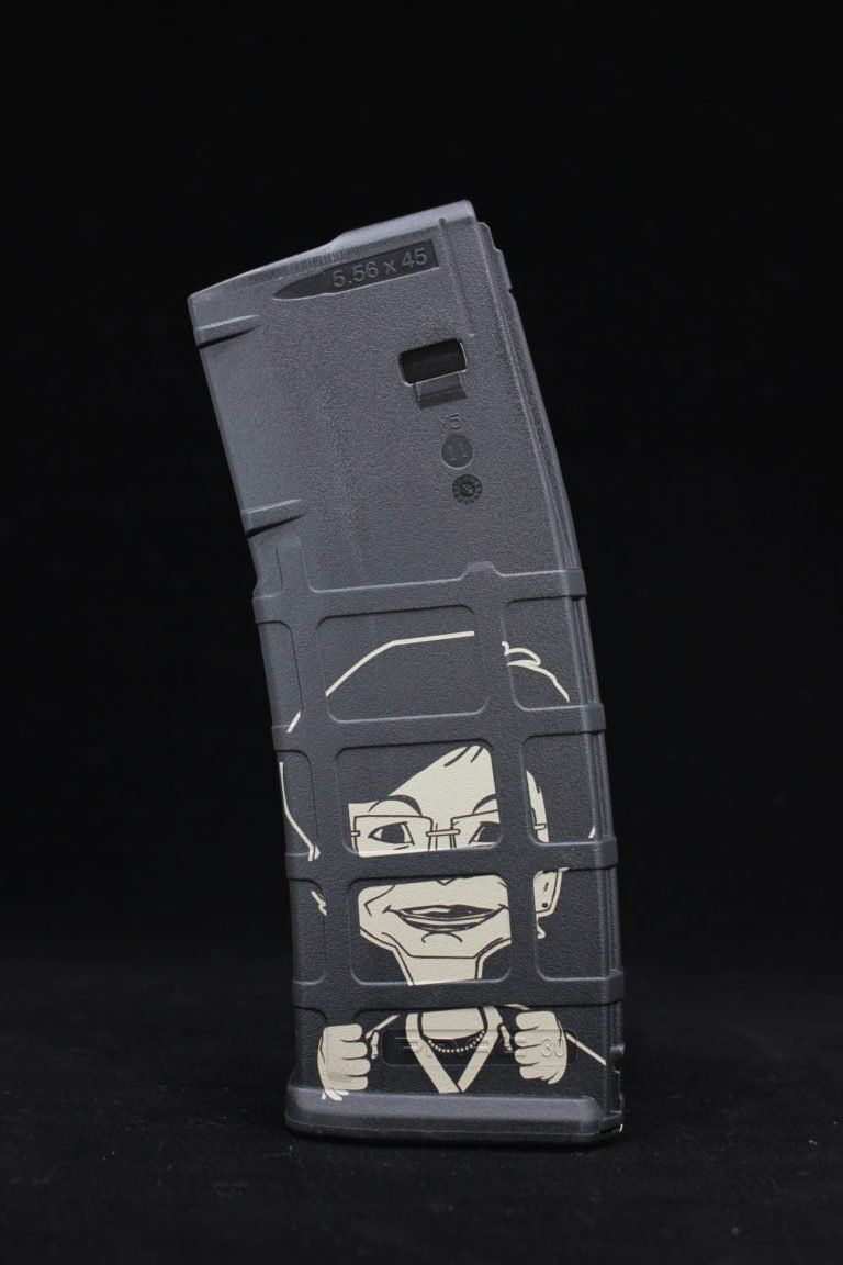 A magazine with a picture of a man on it is sitting on a table.