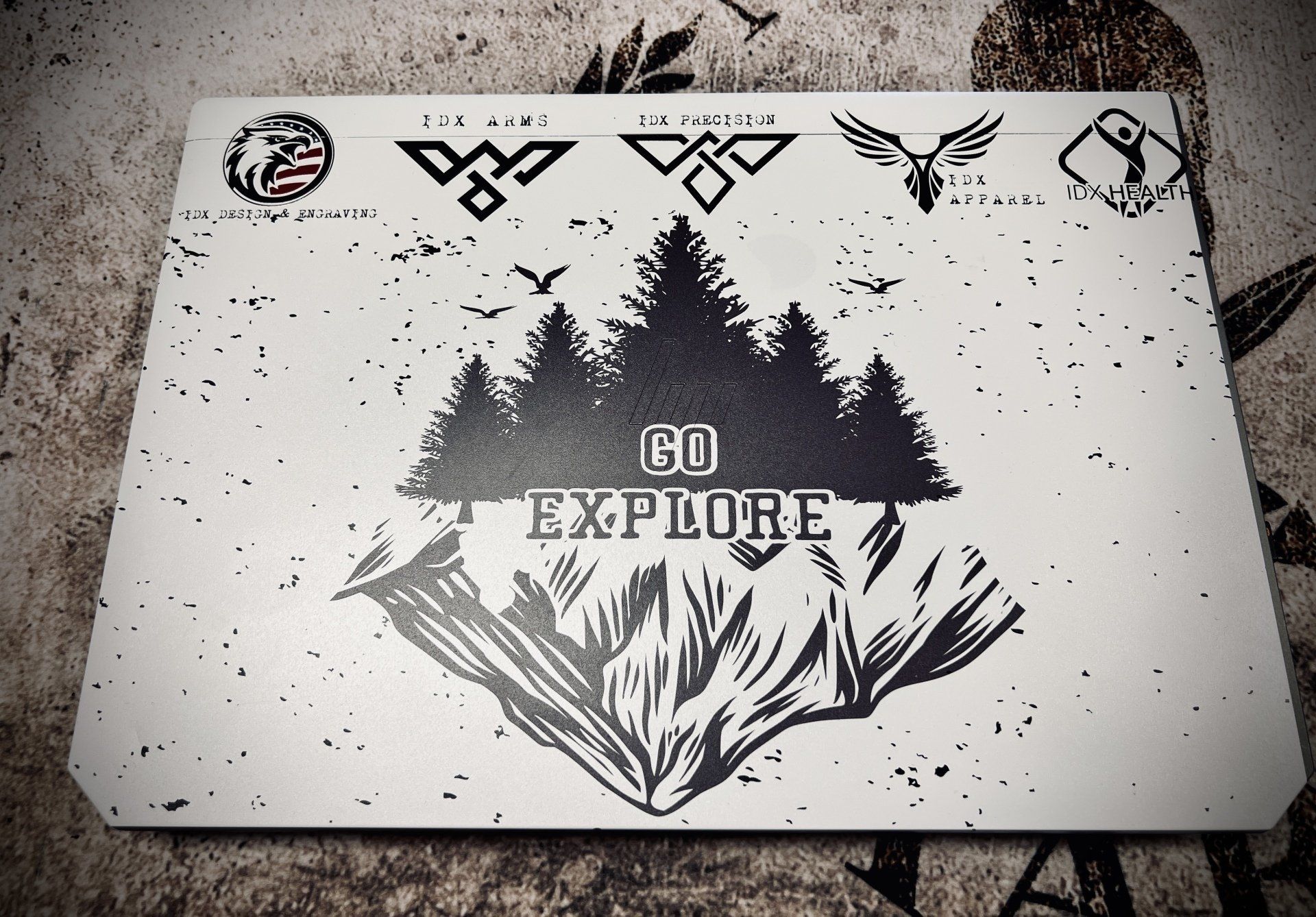 A card that says go explore on it