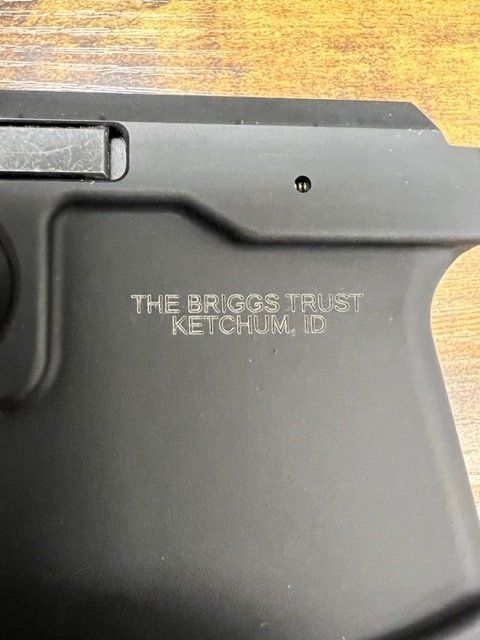 Engraving on an AR-15 lower receiver to comply with the NFA.