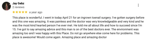 Excellent surgery from Dr. Mark Reed