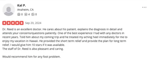 Kal review about Highly rated Dr. Mark Reed