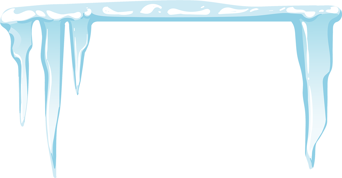 A cartoon illustration of icicles on a white background.