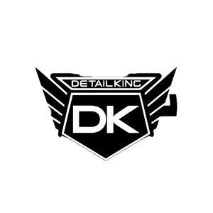 Black Detail King logo with DK initials inside a shield shape, flanked by wings.