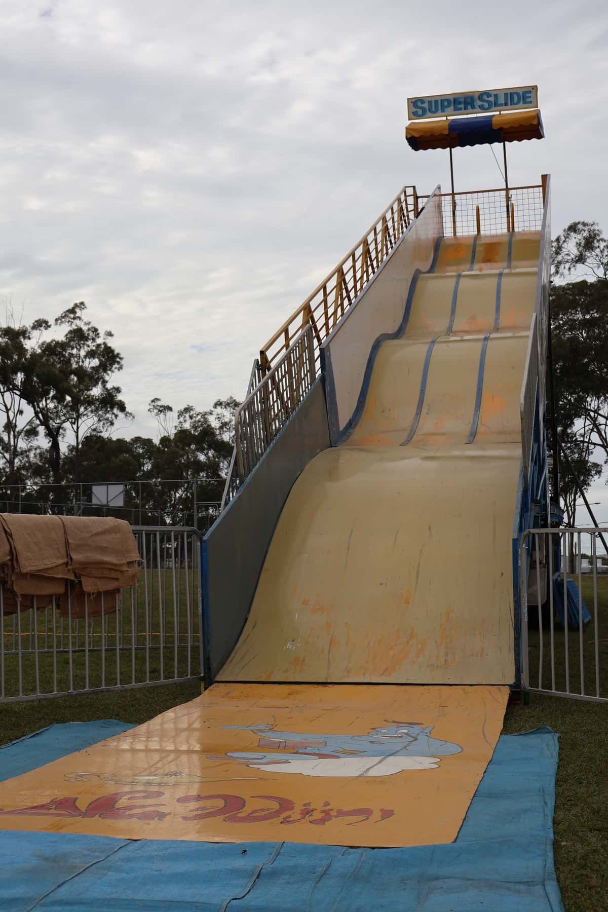 A Large Slide With The Word Supersun On Top Of It — Bills Amusements In Mackay, QLD