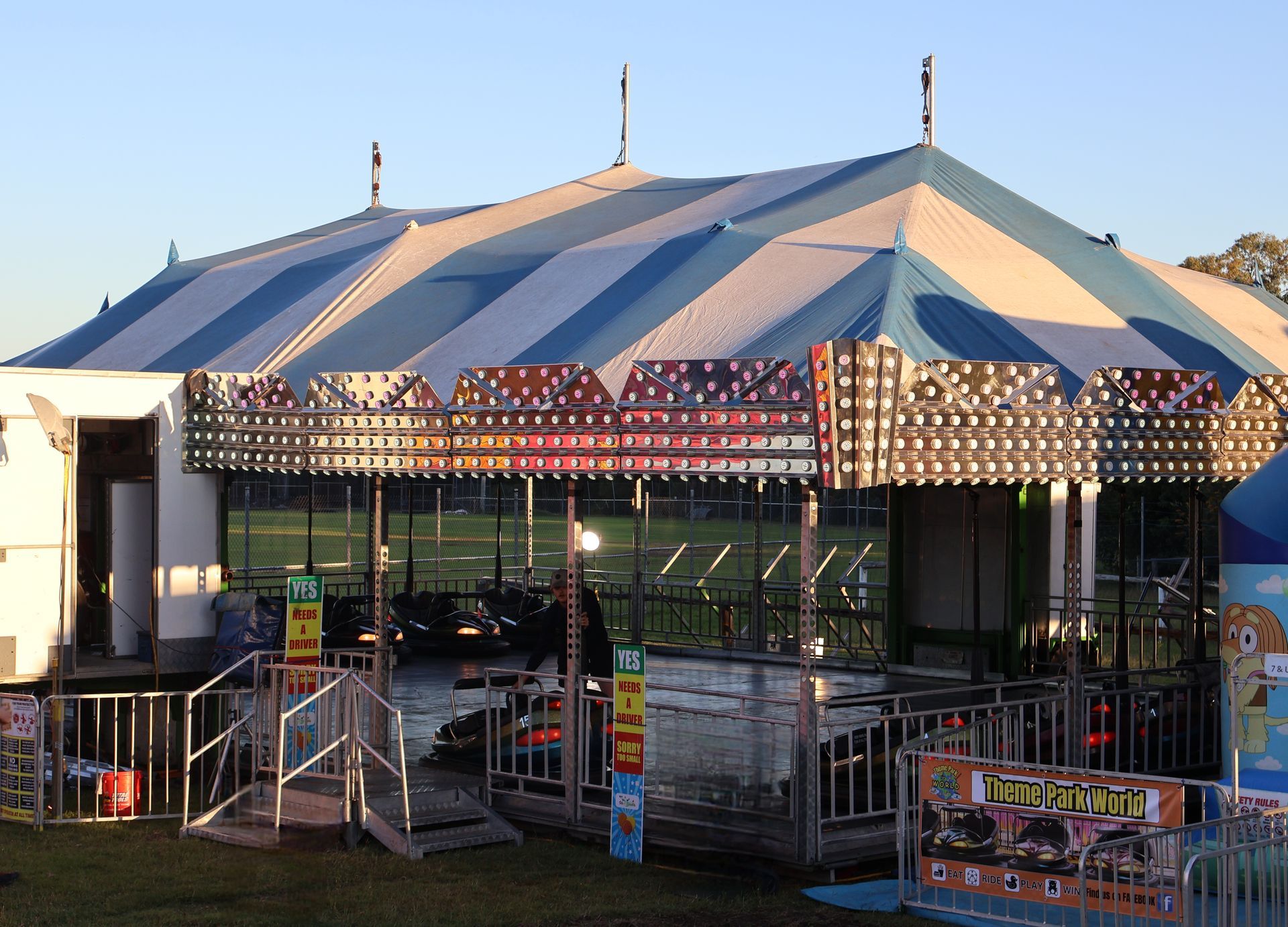 A Carnival Tent With A Colourful Roof — Bills Amusements In Rockhampton, QLD