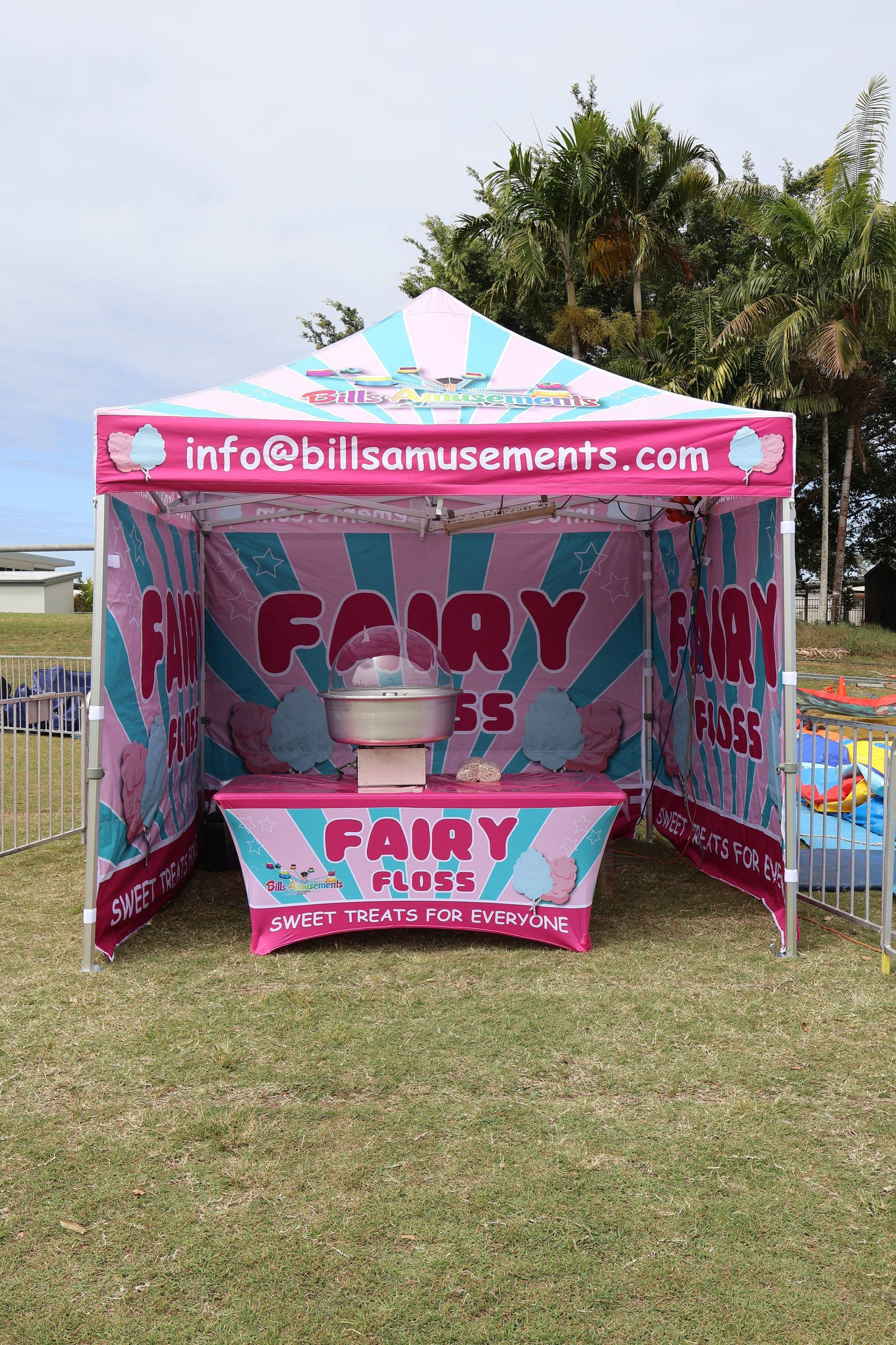 A Fairy Floss Gazebo On The Grass — Bills Amusements In Rockhampton, QLD